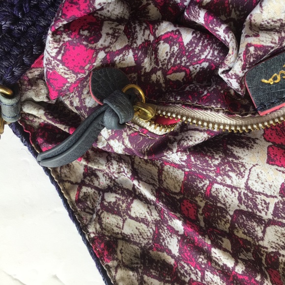 ELLIOT LUCCA NAVY BLUE CROCHET SHOULDER BAG - Picture 9 of 16